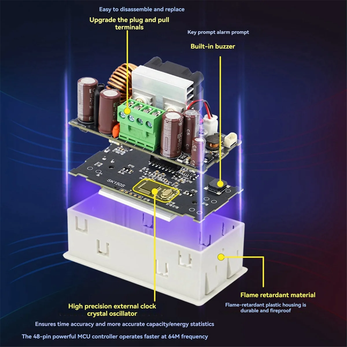 A14M XY6509S Adjustable DC Regulated Power Supply Constant Voltage Current Maintenance 65V 9A 585W Step-Down Module