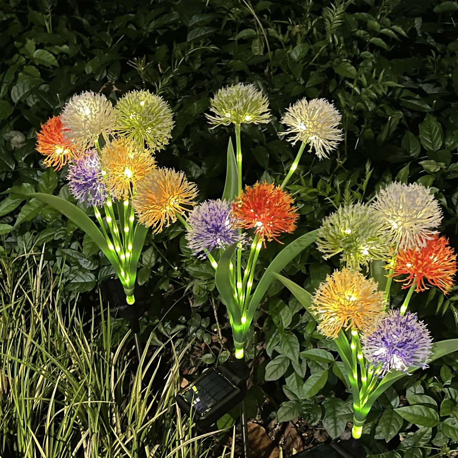 2 Set Solar Flower Stake Light IP65 Waterproof Decorative Solar Stake Lamp for Outdoor Garden Yard