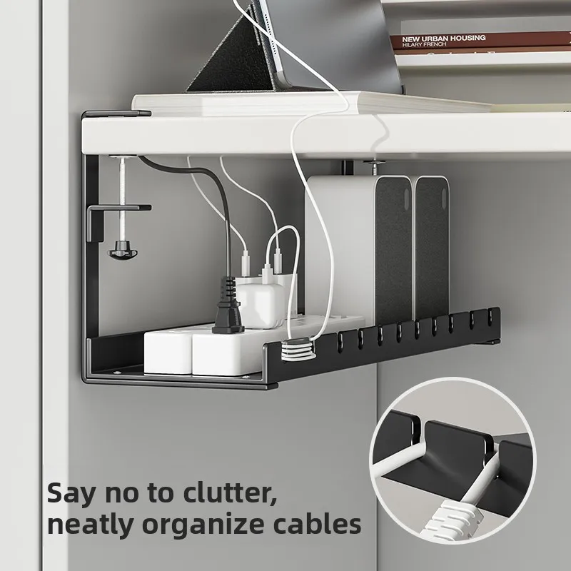 

under Desk Cable Organizer Box Slot Office Cuter Cable Storage Holder No Drilling Required Desk Cable Manager Box Slot