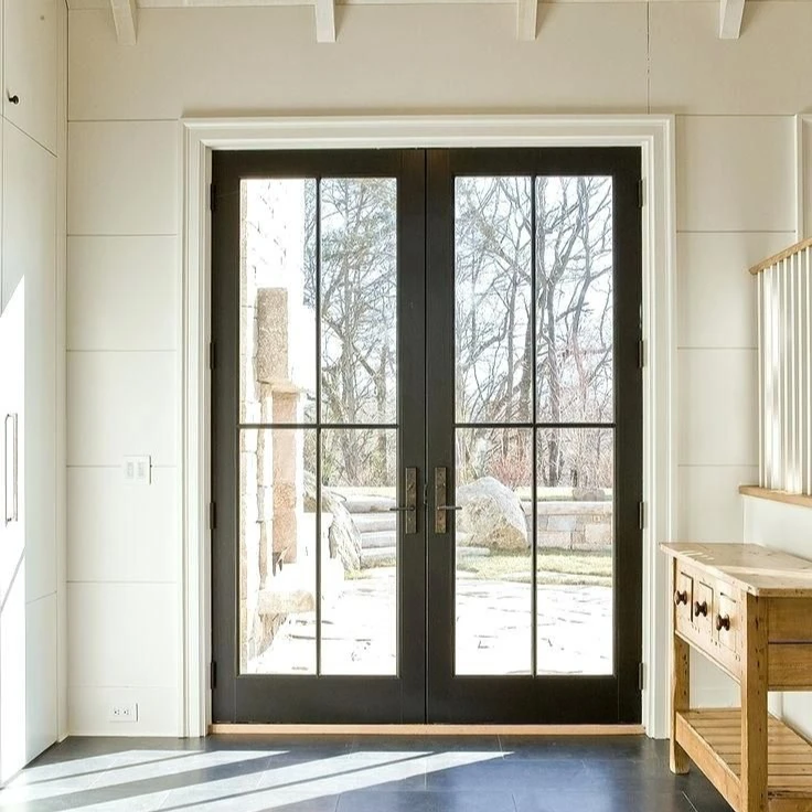 New French Style Casement Door Home Partition Glass Doors for House Thermal Break Aluminum Alloy Double Door Building Material