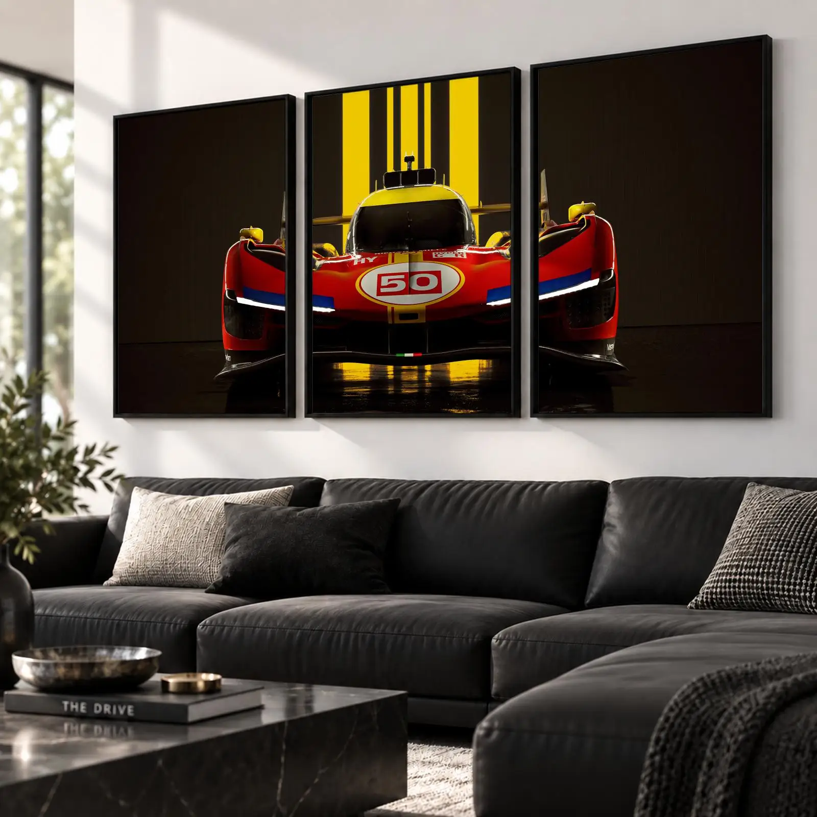 3pc Endurance Track Car Painting Calligraphy Canvas Poster Set Wall Art Prints for Bedroom Living Room Home Decor Gift