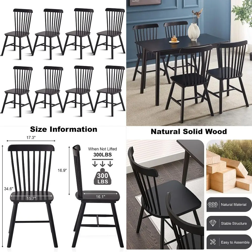 

BONA Solid Wood Wishbone Dining Chair Set of 2, Mid Century Modern YShaped Backrest Dining Room Chairs, Fully Assembled Handwov