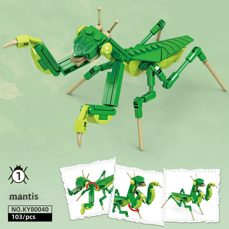 Insect Building Block Assembly Toy, Praying Mantis, Bee, Forest Animal Assembly Model, CHILDREN\'S Birthday Gift, Boys and Girls