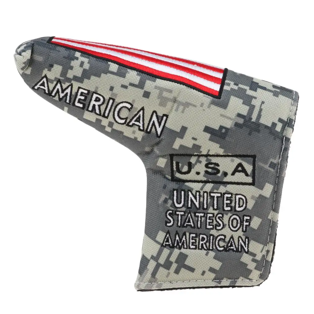 

Premium USA American National Flag Golf Blade Putter Head Cover,Camouflage Headcover Protector Bag With Magnetic Closure