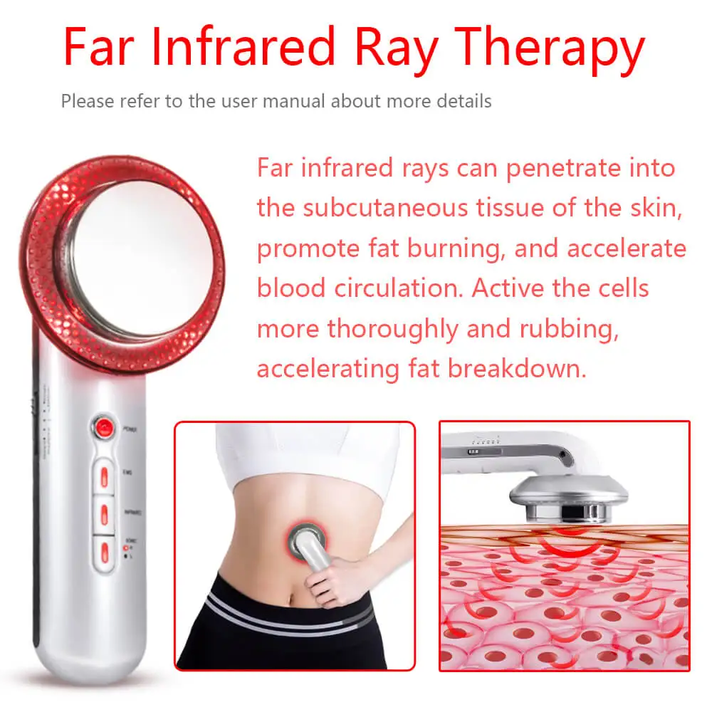 3 in 1 Facial Lifting EMS Infrared Ultrasonic Body Massager Device Ultrasound Slimming Fat Burner Cavitation Face Beauty Machine