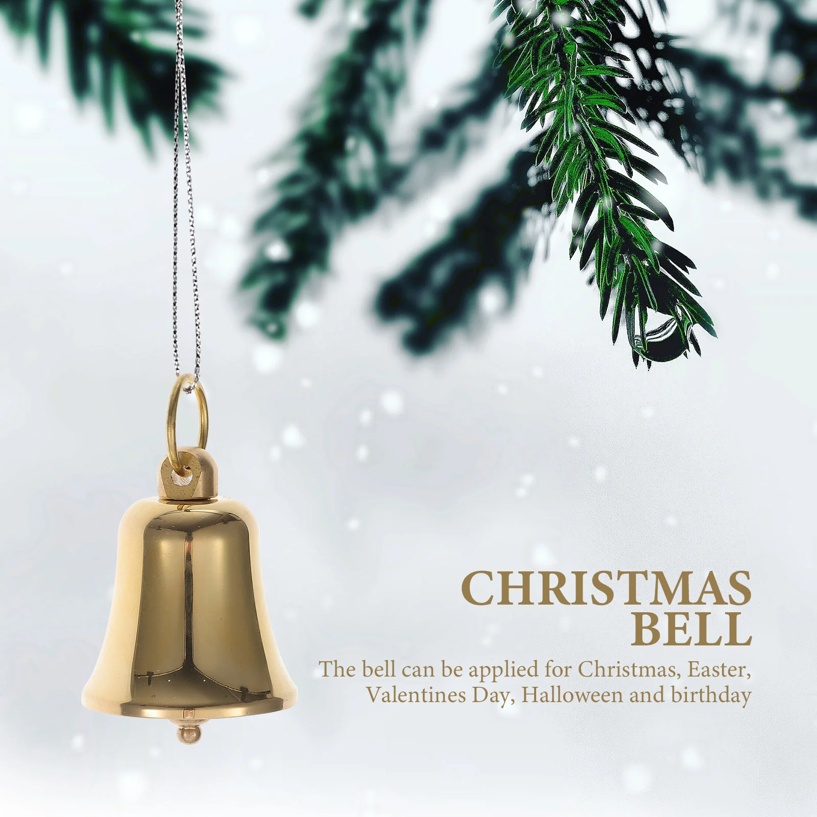 Golden Retro Copper Wind Bell Home Decorative Pendant Vintage Hanging Bells Crafts For Chime Christmas Bell Brass Retro Bell