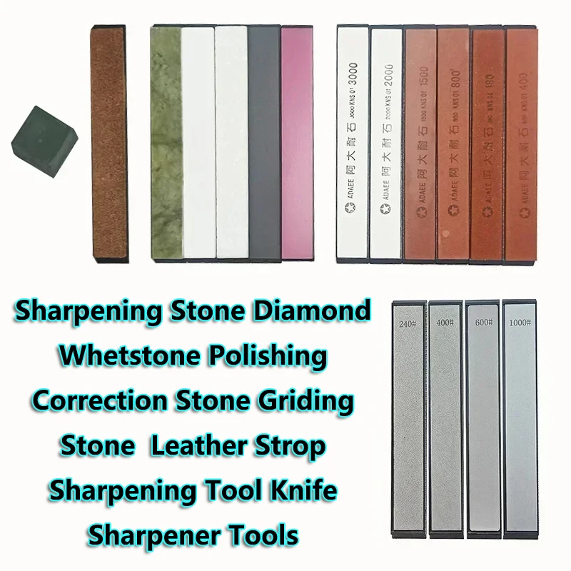 Diamond Sharpening Stone Whetstone Grinding Polishing Correction Stone Leather Strop Knife Sharpener