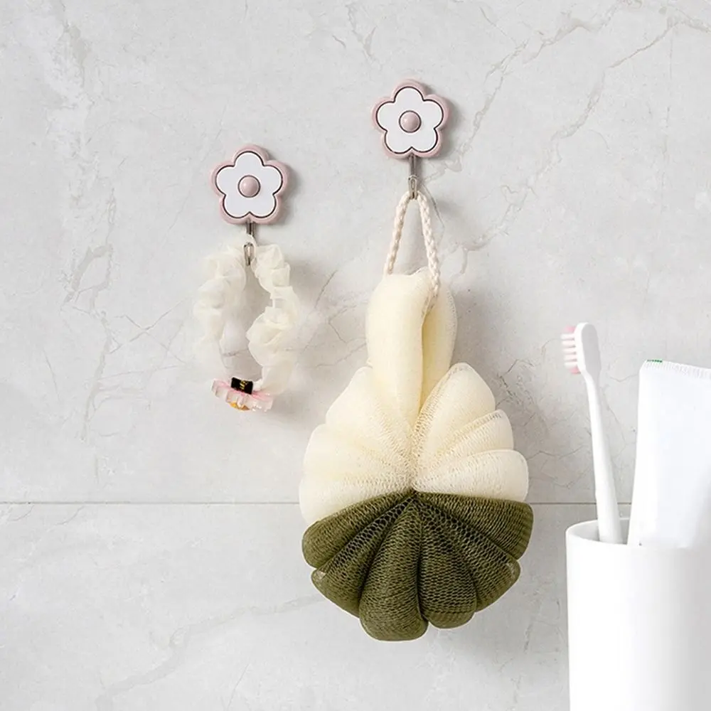 3Pcs Creative Plastic Cute Flower Utility Hooks Self Adhesive Wall-Mounted Wall Hangers Waterproof Hanging Key Holder Dorm