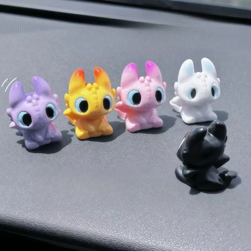 

5Pcs How To Train Your Dragon Cute Car Center Console Ornament Doll Decor Home Desktop Mini Landscape Decoration Gift