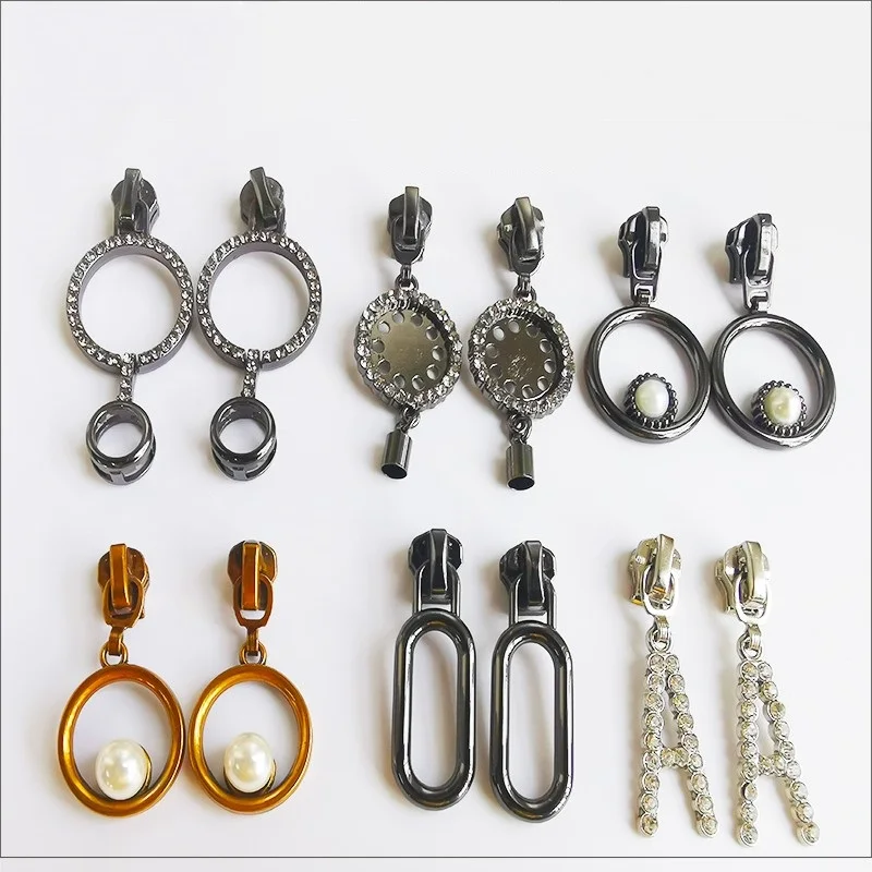 5# Zipper Puller For Metal Zippers O Ring Zips Pull Head Wallet Bags Clothes Zip Replacement DIY Sewing Accessories