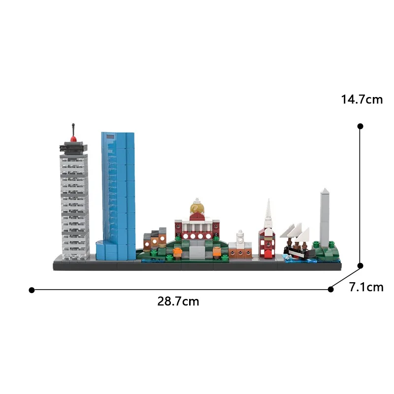 Bloques de construcción para niños, juguete de ladrillos para armar torre de EE. UU., vista de la calle de la ciudad, ideal para regalo