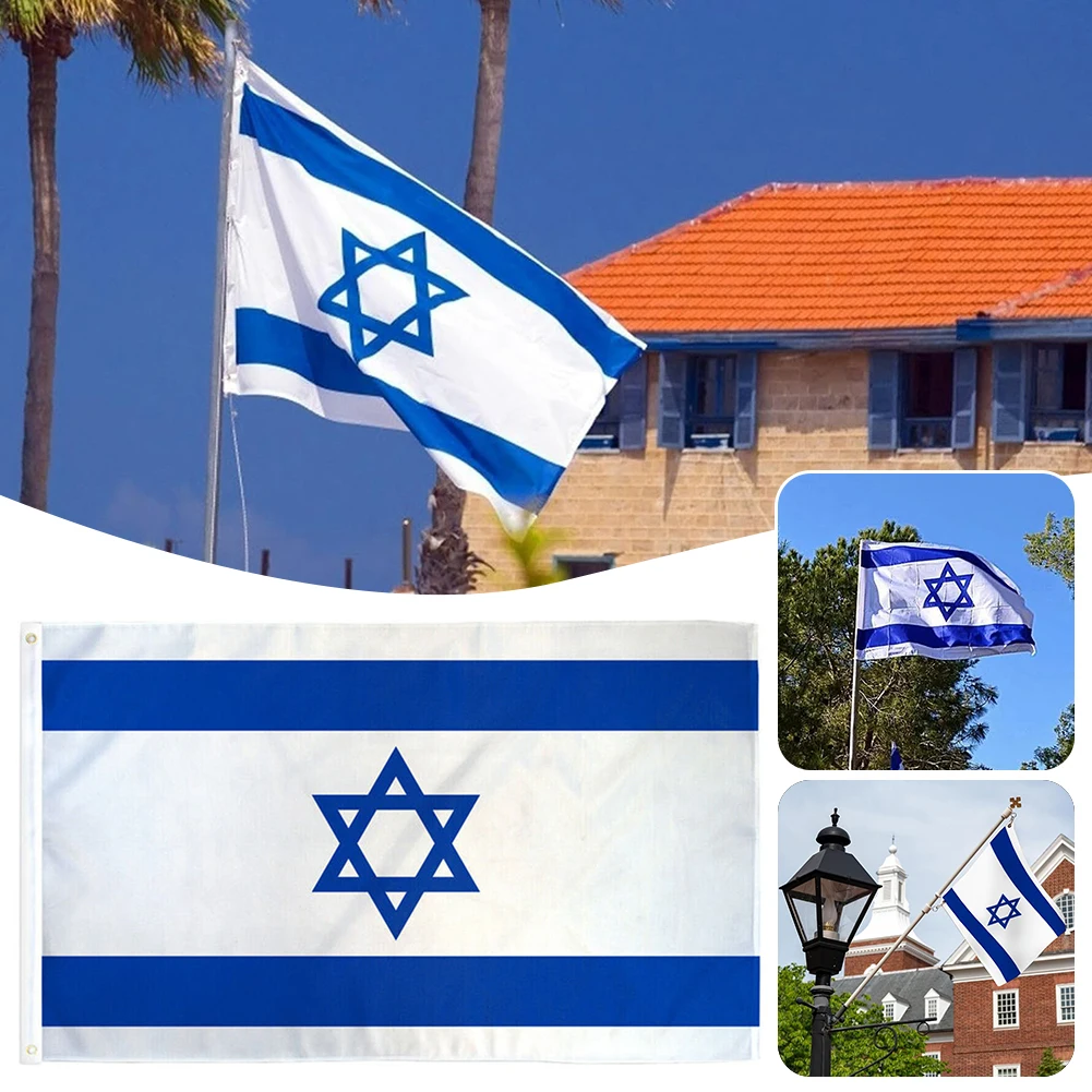 90*150cm Israel Flag Wear-resistant Israel-Country Flag Wear-resistant Smoothing Texture Israel-Country Flag for Building