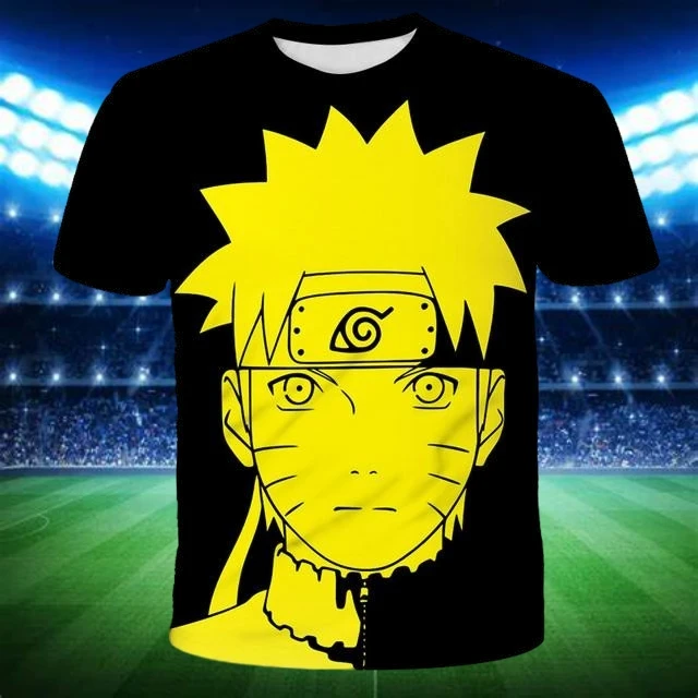

Вязаная футболка Наруто 2025 г., быстросохнущая, дышащая, повседневная, модная, из ледяного шелка, полиэстер (разные размеры)