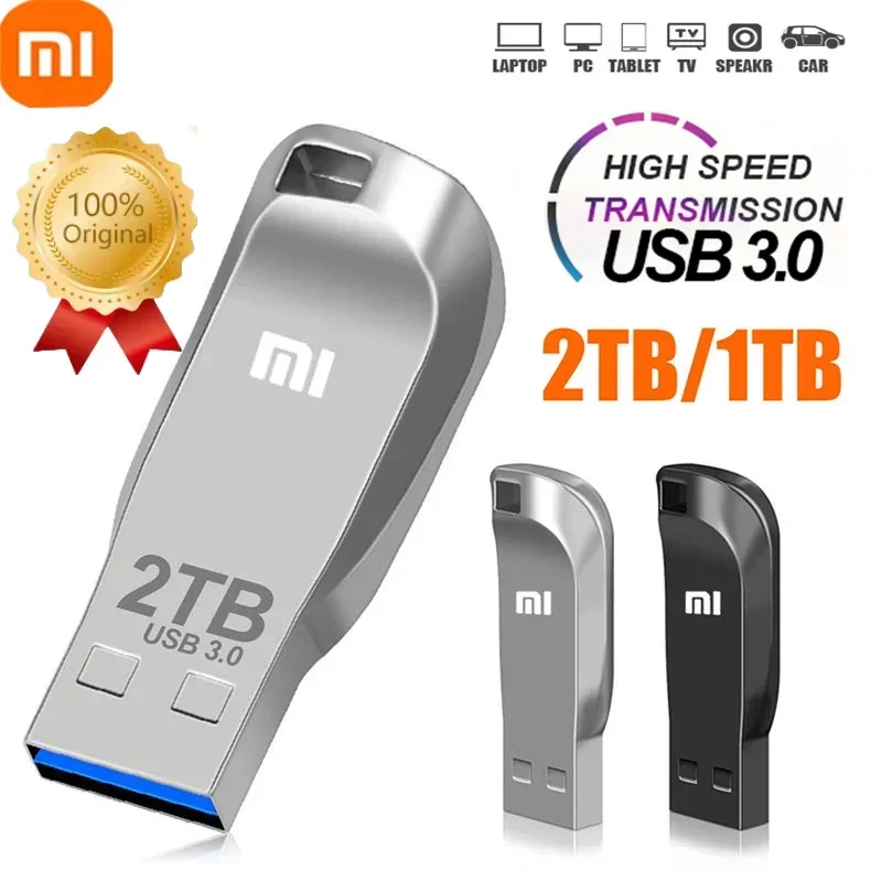 샤오미 플래시 드라이브, 2TB USB 3.0 미니 고속 금속 펜 드라이브, 1TB 512GB 스틱 휴대용 드라이브, 방수 메모리 스토리지 U 디스크