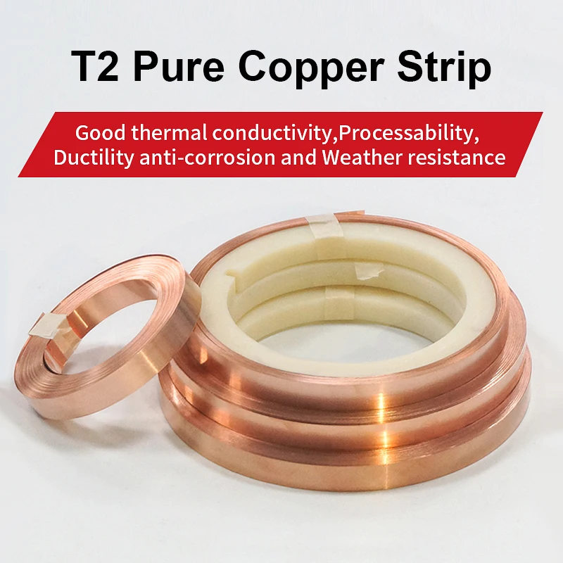 T2 Pure Copper Strips 5M 10M For 18650 26650 21700 Lithium Battery Pack Spot Welding Tape 0.15mm 0.2mm Nickel Plated Copper Belt