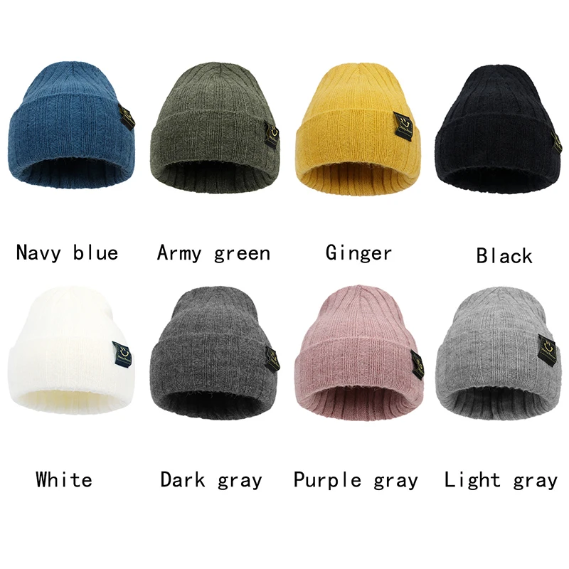 Autumn and Winter Warm 0-36 Month Kids Cap With Smile Face Boy Girls Soft Knitted Beanie Hat Children Head Accessories