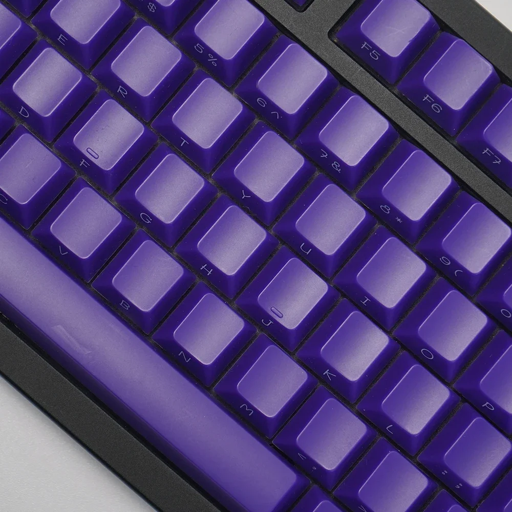 Npkc oem branco retroiluminado keycaps roxo cereja retroiluminado keycap 130 teclas para teclado mecânico mx tampas de chave de impressão lateral