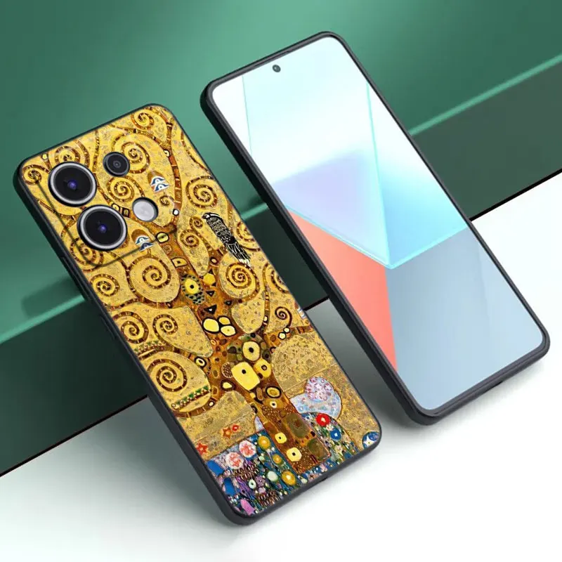 Kiss by Gustav Klimt Cartoon Case For Xiaomi Redmi Note 13 Pro Plus 5G 11T 10T 9S Pro Redmi 13C 12R 12C 10C 10A 9T 9C 9A 70 Pro