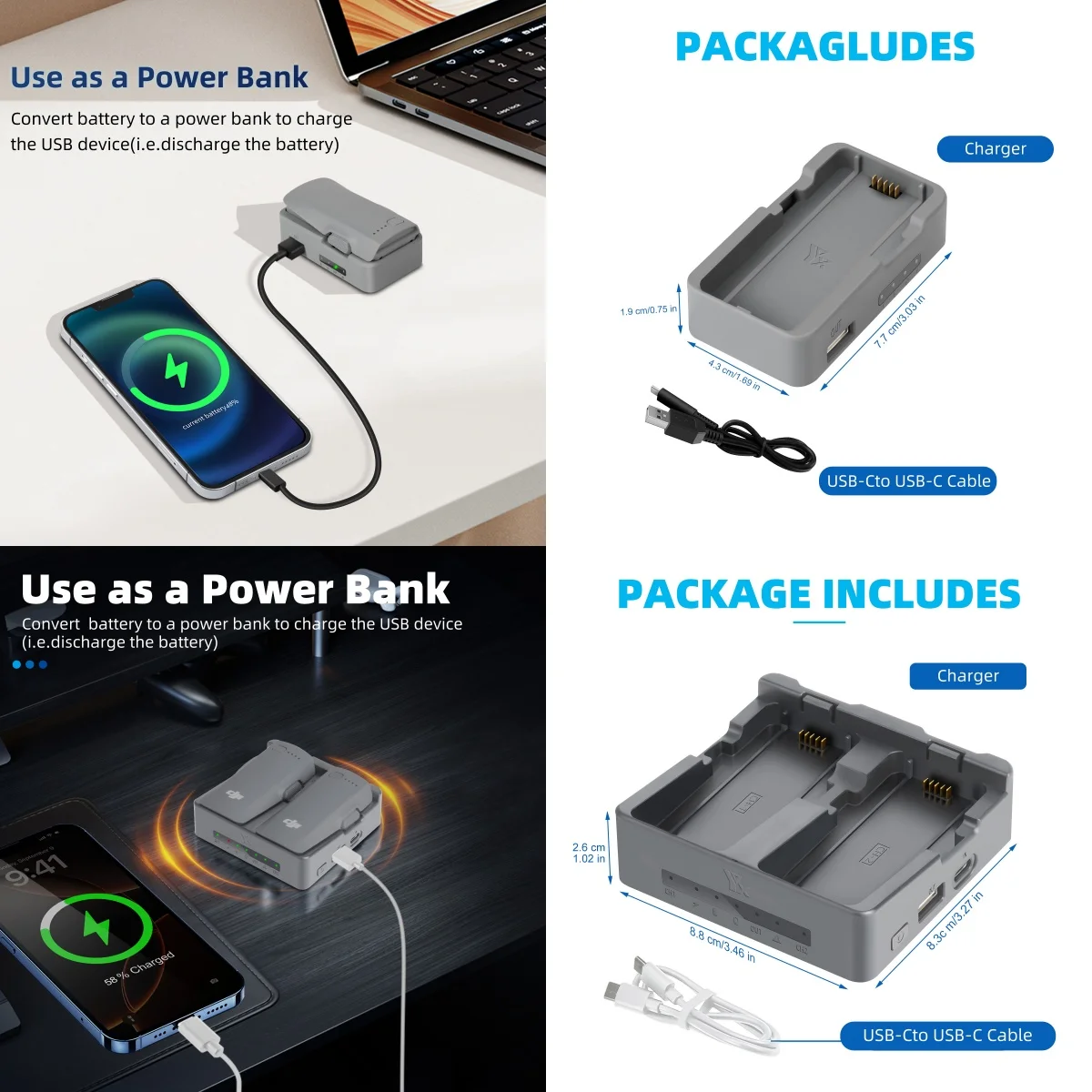 Ładowarka do drona, hub ładujący baterie do DJI NEO 2, szybka ładowarka, power bank do DJI NEO 2, akcesoria do drona. — zdjęcie produktu 4
