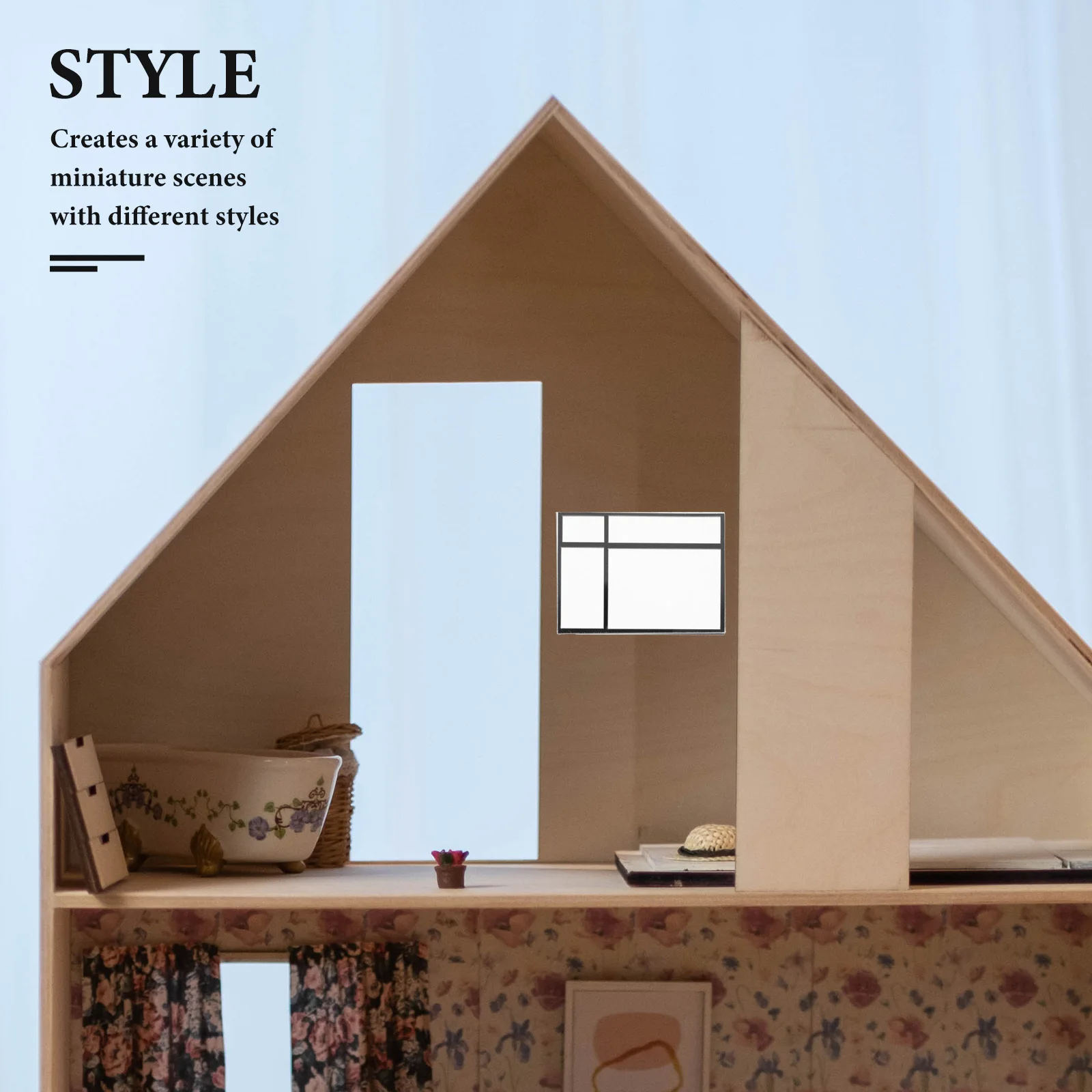 Mini fenêtres de maison miniatures en acrylique, 2 pièces, meubles de maison de poupée, cadre de fenêtre pour projets artisanaux de bricolage, Micro ornements de paysage