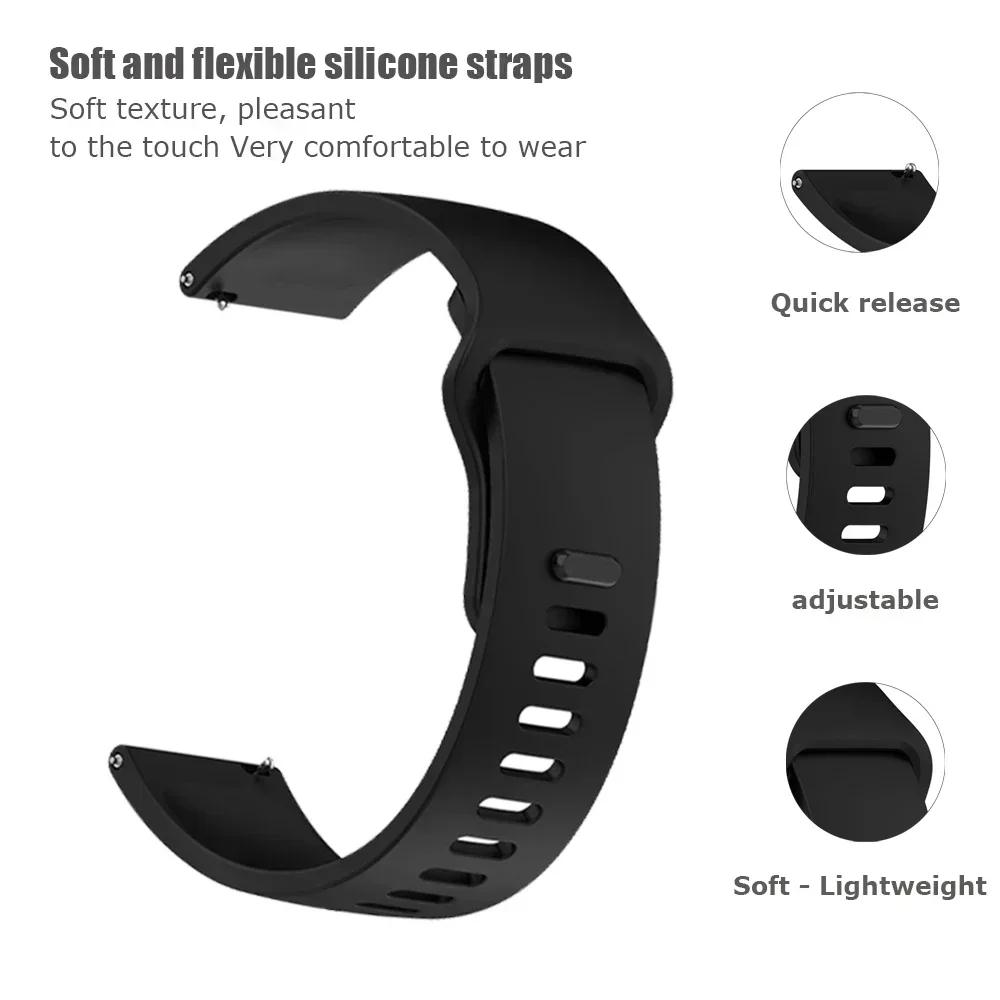 Silicone Watchband For Amazfit Helio Strap Bracelet 22mm Sport Band For Amazfit Cheetah Pro/Round/Bip 6 5/Balance 2/GTR 4 3 2 2e