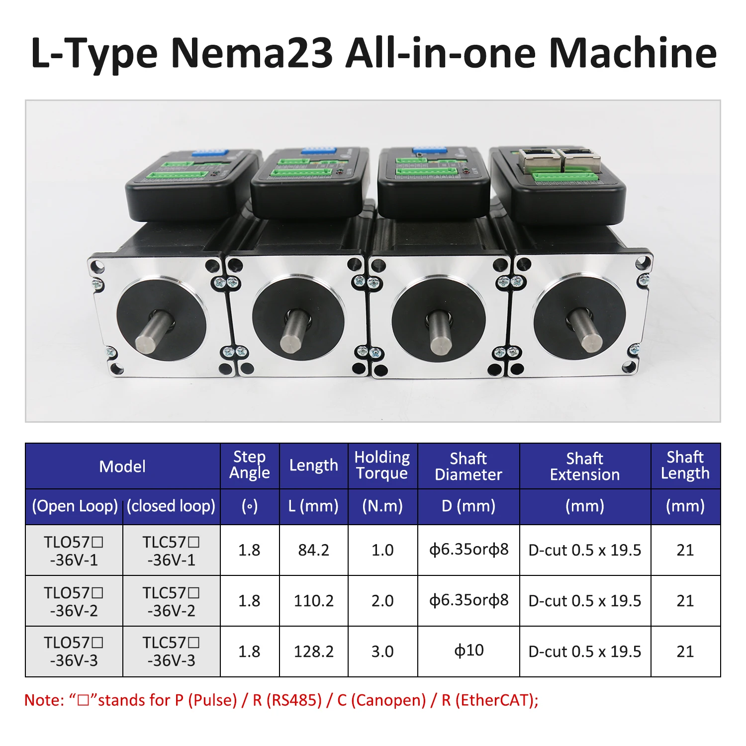 Lichuan 1/2/3N.m Integrated Stepping Motor 36V 4A 1000PPR 2Phase Nema23 Closed Loop Stepper Motors Driver for Automated Machine