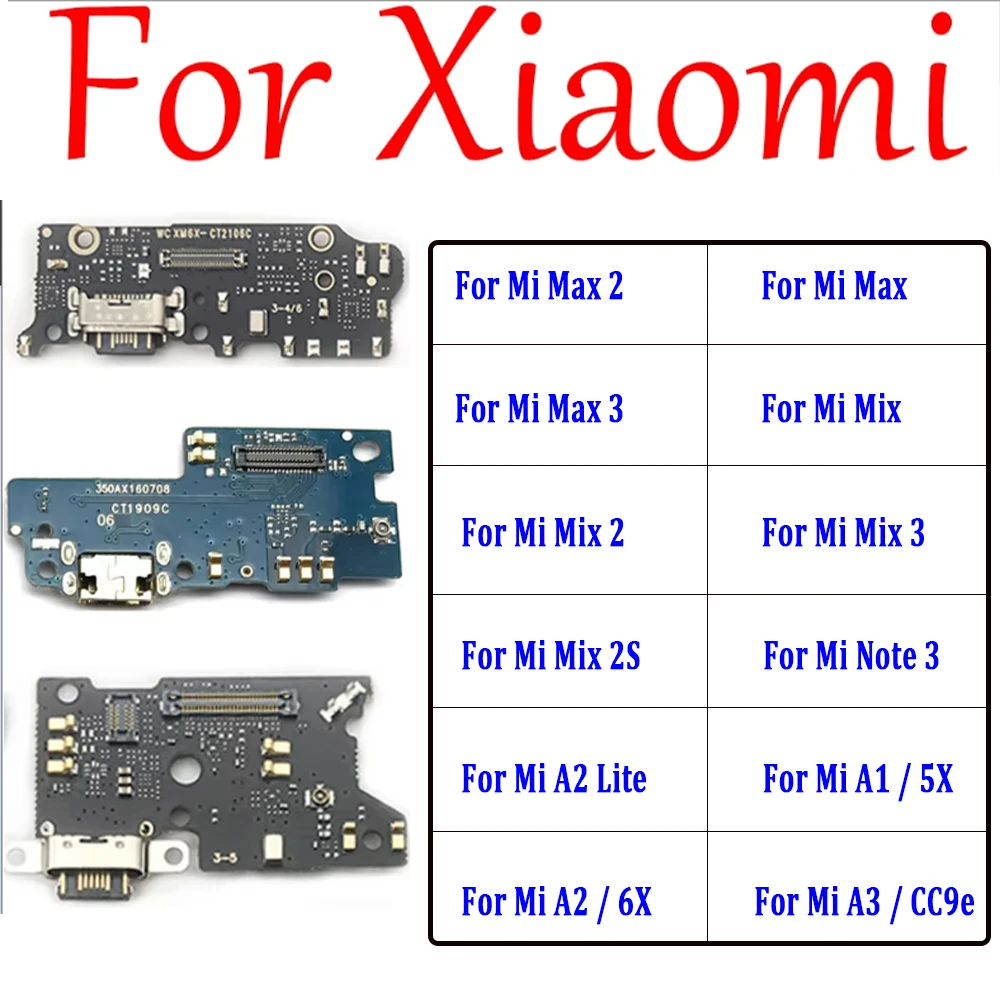 NEW For Xiaomi Mi A2 Lite Max 2 3 Mix 2 2S 3 A3 CC9e A1 5X A2 6X Note 3 USB Charging Port Charger Dock Connector Board Mic Flex