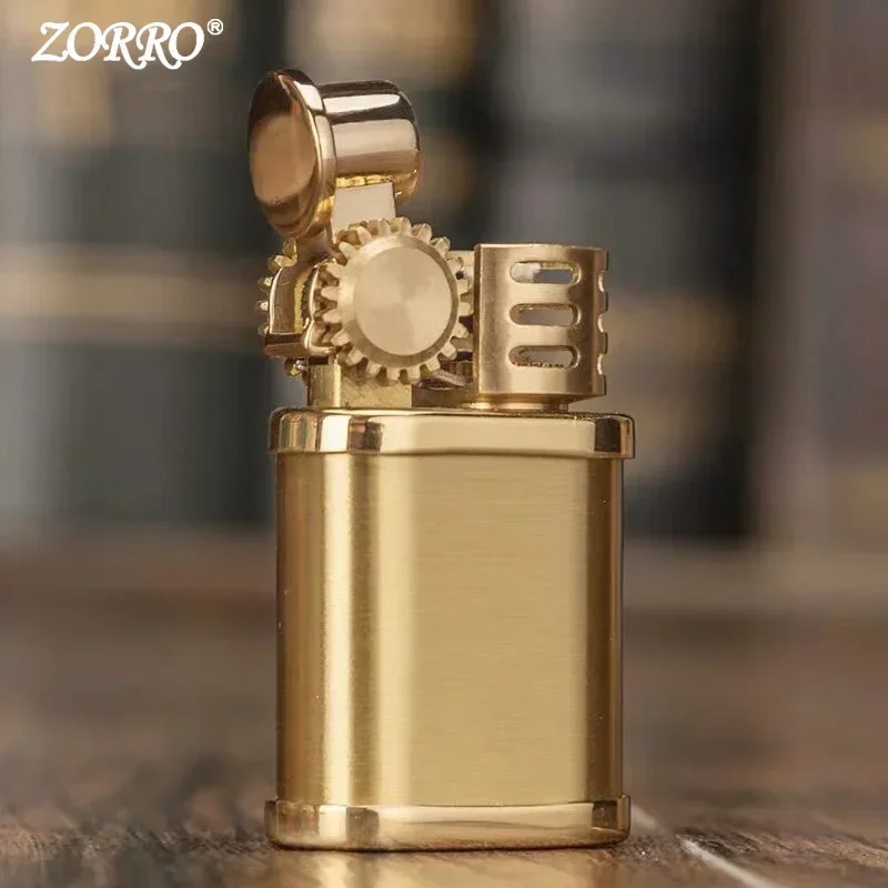 Creative Zorro 588 Little Punky Kerosene Lighter Retro Personality Grinding Wheel Mini Portable Brass Lighter  Wholesale