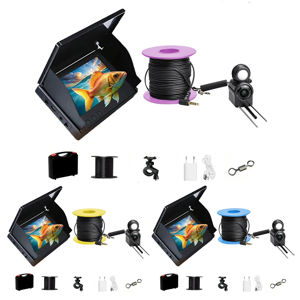 Unterwasser-Angelkamera, 4,3 Zoll IPS-Monitor, Eisfischen, Fischfinder 220 ° Fischfinder Nachtsicht Wasserdichtes 15/20/30 m Kabel