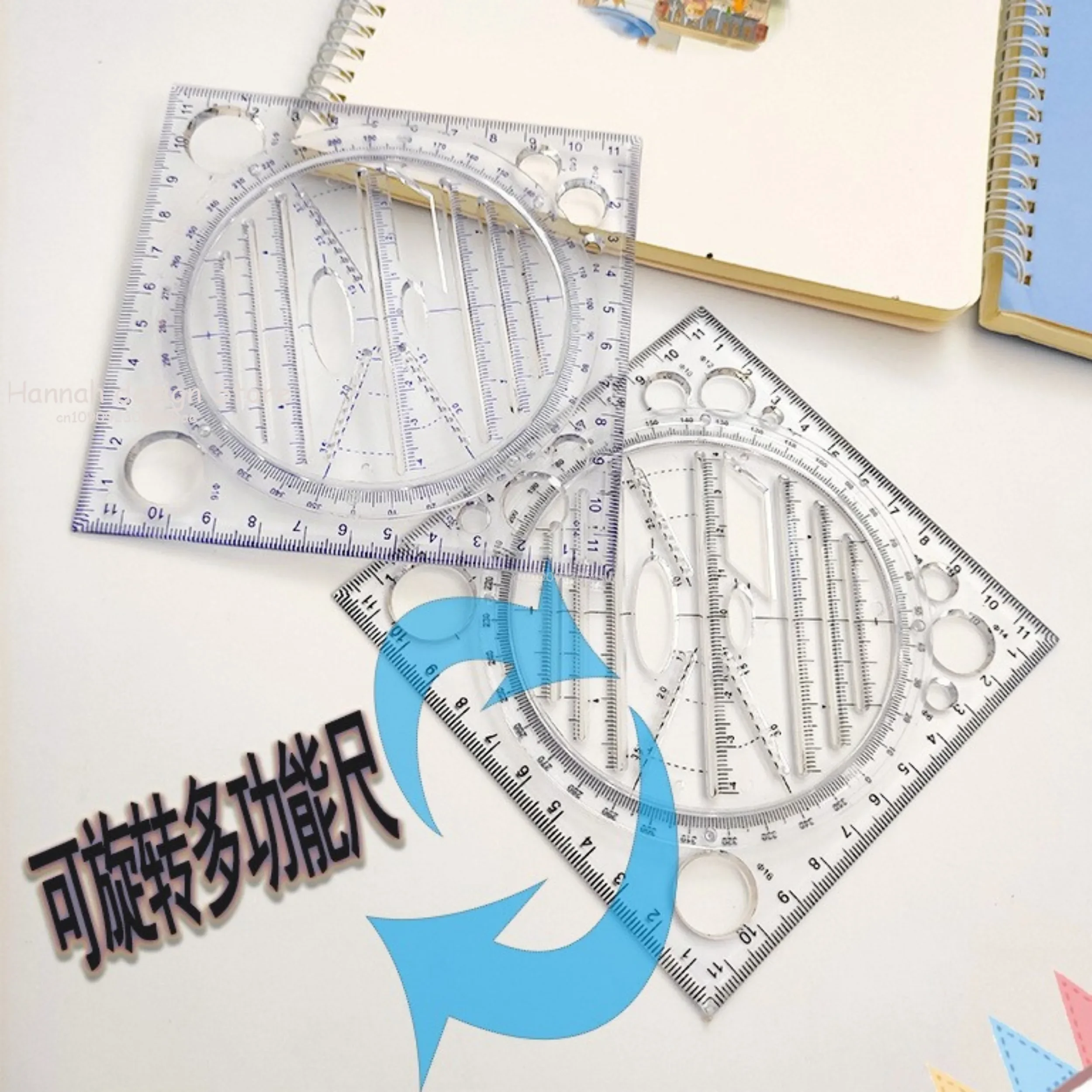 Stationery Round Multifunctional Active Drawing Rotating Protractor Ruler Circle Office School Drafting Supply