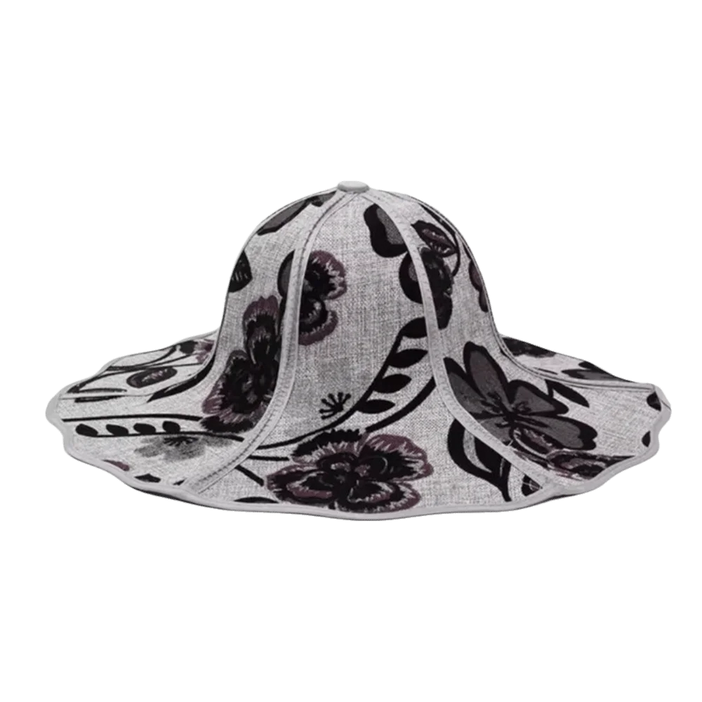 Breathable Foldable Sunshade Hat Adjustable Drawstring Large Brimmed Fisherman Hat UV Protection Linen Cloth Wide Brim Sun Cap