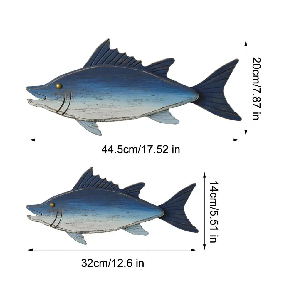 

Wood Fish Wall Decor Marine Themed Beach Fish Wall Art Coastal Ocean Wall Sculpture for Kitchen Dining Room Home Decor