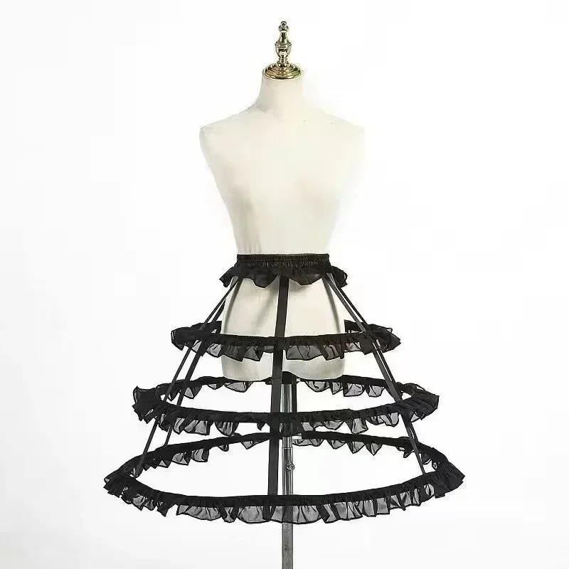 Women Cosplay Lolita Dress Petticoat Medieval Victorian Gothic Fishbone Petticoat Underskirt Crinoline