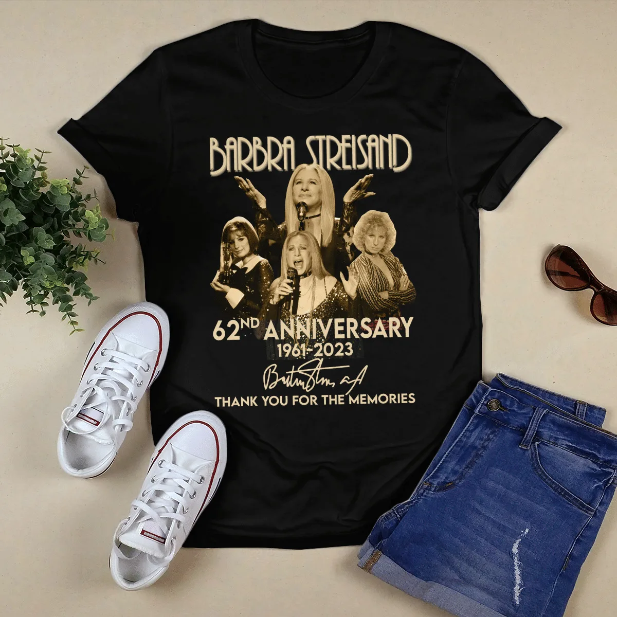 Barbra Streisand 62nd Thank You For The Memories Signature Shirt EG604