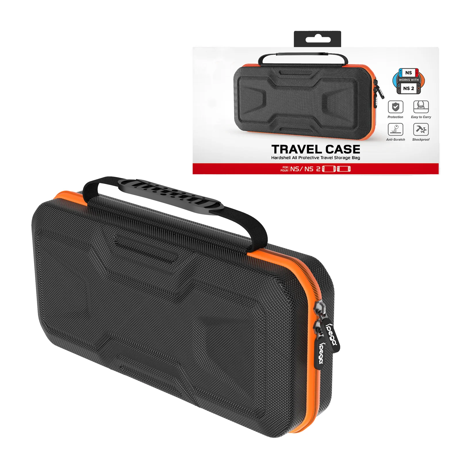 Switch2 Mecha Storage Case Zippered EVA Hard Case, Model PG-SW2004A NS2 Handheld Game Console Portable Hand-Carry Case