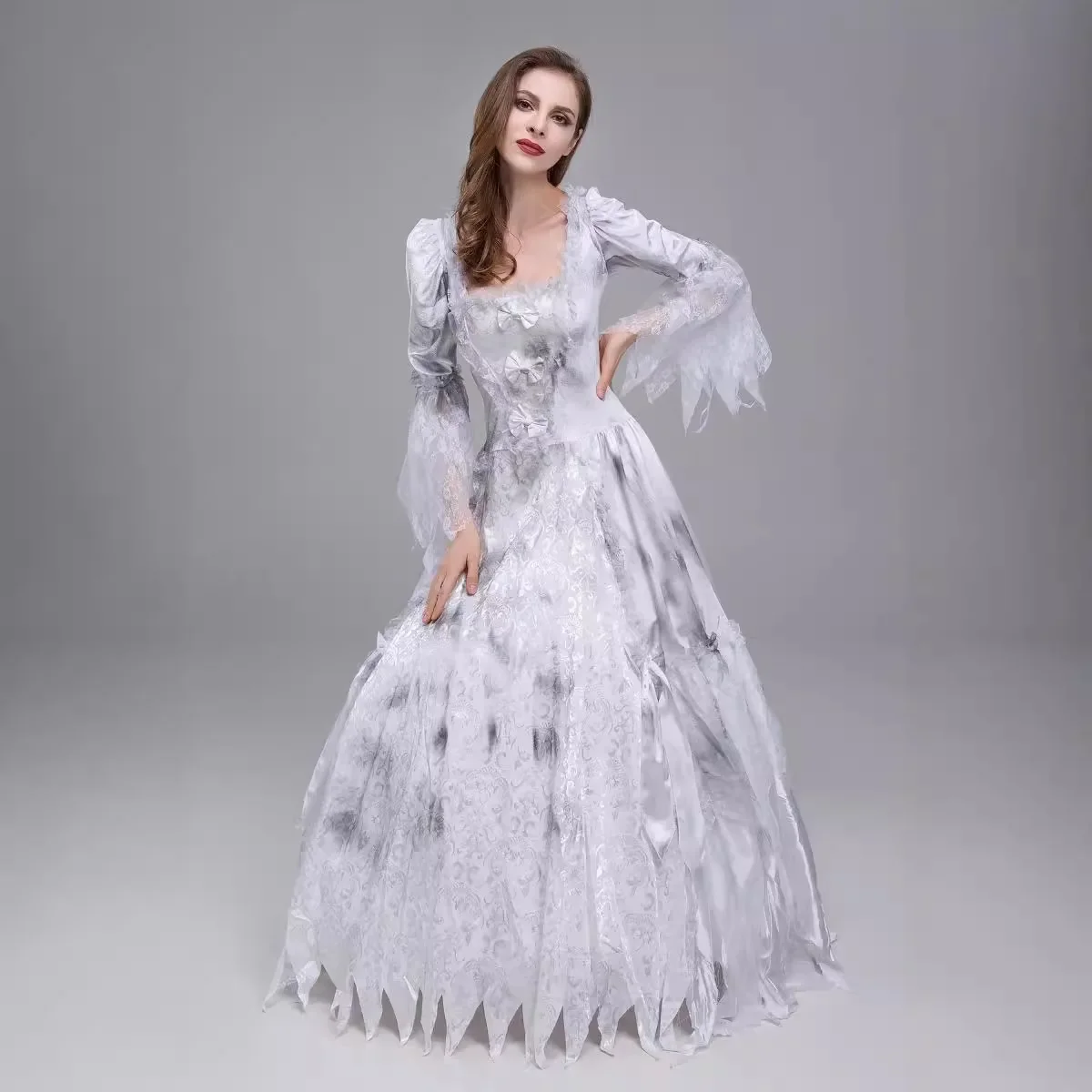 زي لعب الأدوار للنساء القوطية الفيكتوري الساحرة مصاص دماء فستان القرون الوسطى عصر النهضة هالوين تأثيري فستان الزفاف الطيور #5