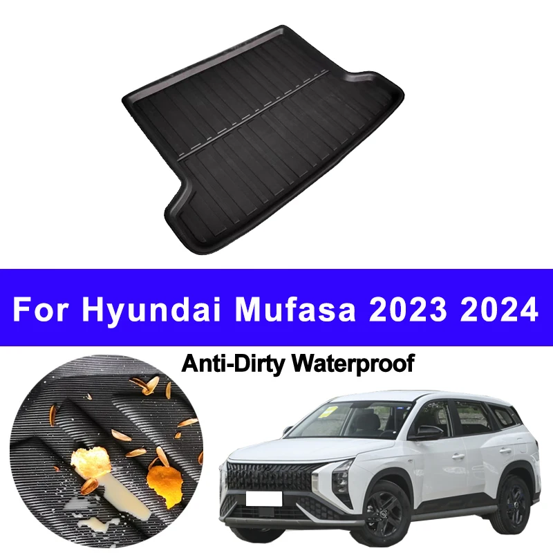 Car Auto Rear Boot Cargo Liner Tray Trunk Mat Carpet For Hyundai Mufasa 2023 2024 Pad Anti-dirty Anti-water