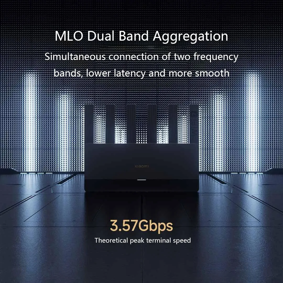 Xiaomi Router BE6500 MLO Dual Frequency WiFi 7 6500Mbps 2.5G Ethernet Port 2.4/5GHz Mesh 6 Independent Signal Amplifiers CN