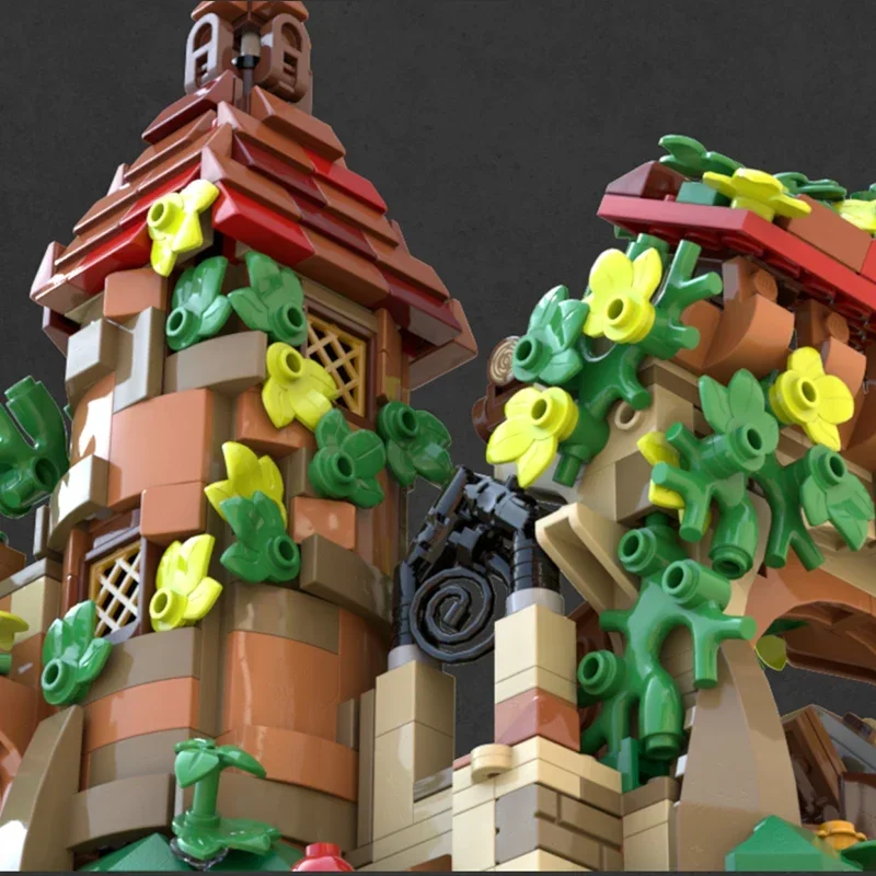 Mittelalterliche Burg Modell Moc Bausteine Ruinen Im Wald Technologie Modulare Blöcke Geschenke Weihnachten Spielzeug DIY Sets Montage