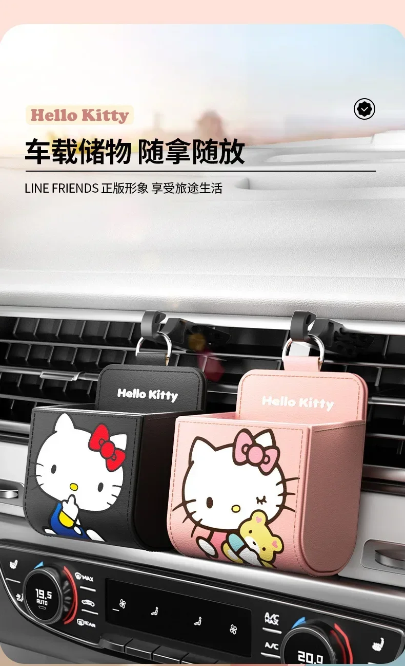 Sweet Kawaii Sanrio Hello Kitty Ins Cute Cartoon Fashion Car Storage Bag Fashion Multi-functional Hanging Case Lovely Gifts Toys