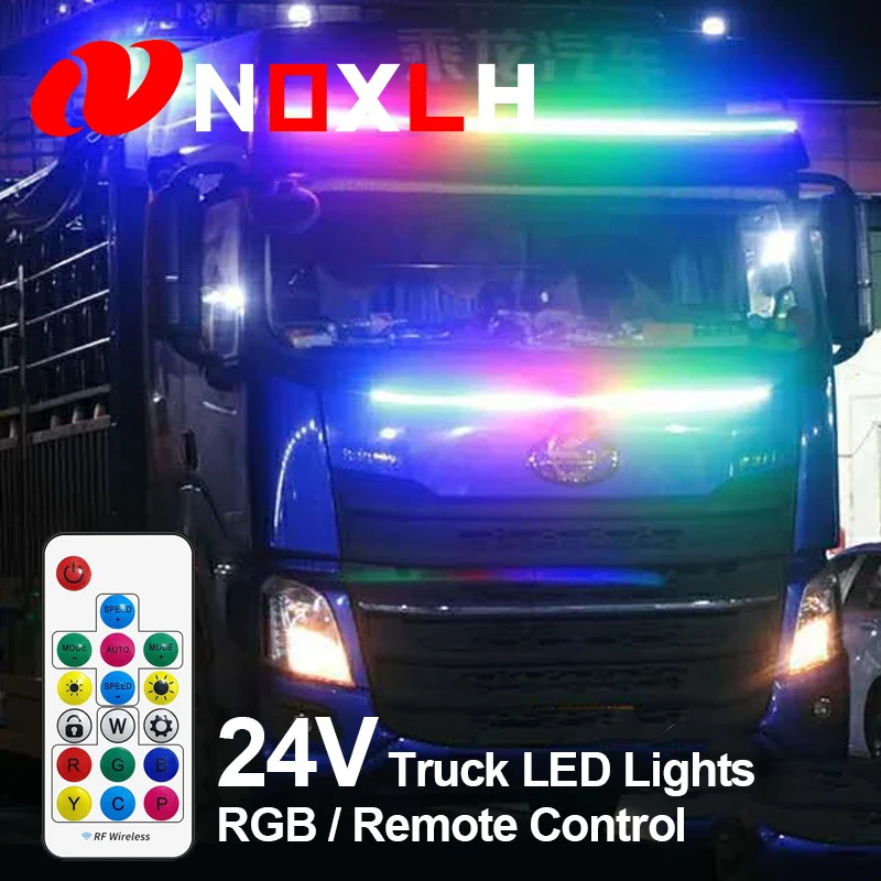 

24V LED Flashing Truck Ambient Light Roof Bumper Door Lamp 1M 1.5M 2M 2.4M Strip Trailer Lorry Caravan Accessories Decoration