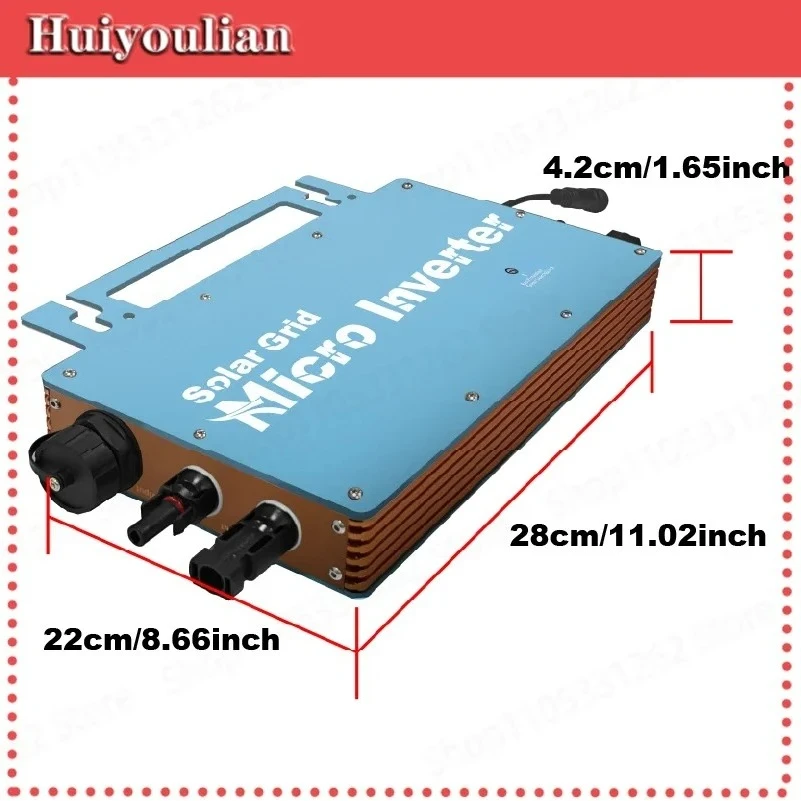 Micro Inverter 1200W Grid Tie Anti-Reverse, WiFi Monitoring 36V Battery Ready for Balcony Rooftop Solar PV