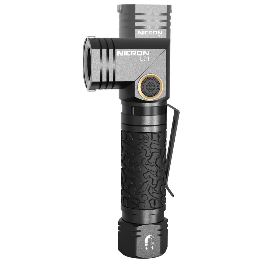 

Nicron L71 Тип C Перезаряжаемый светодиодный фонарик с вращающейся головкой, аккумулятор 18650, мощный фонарик дальнего действия с магнитным хвостом