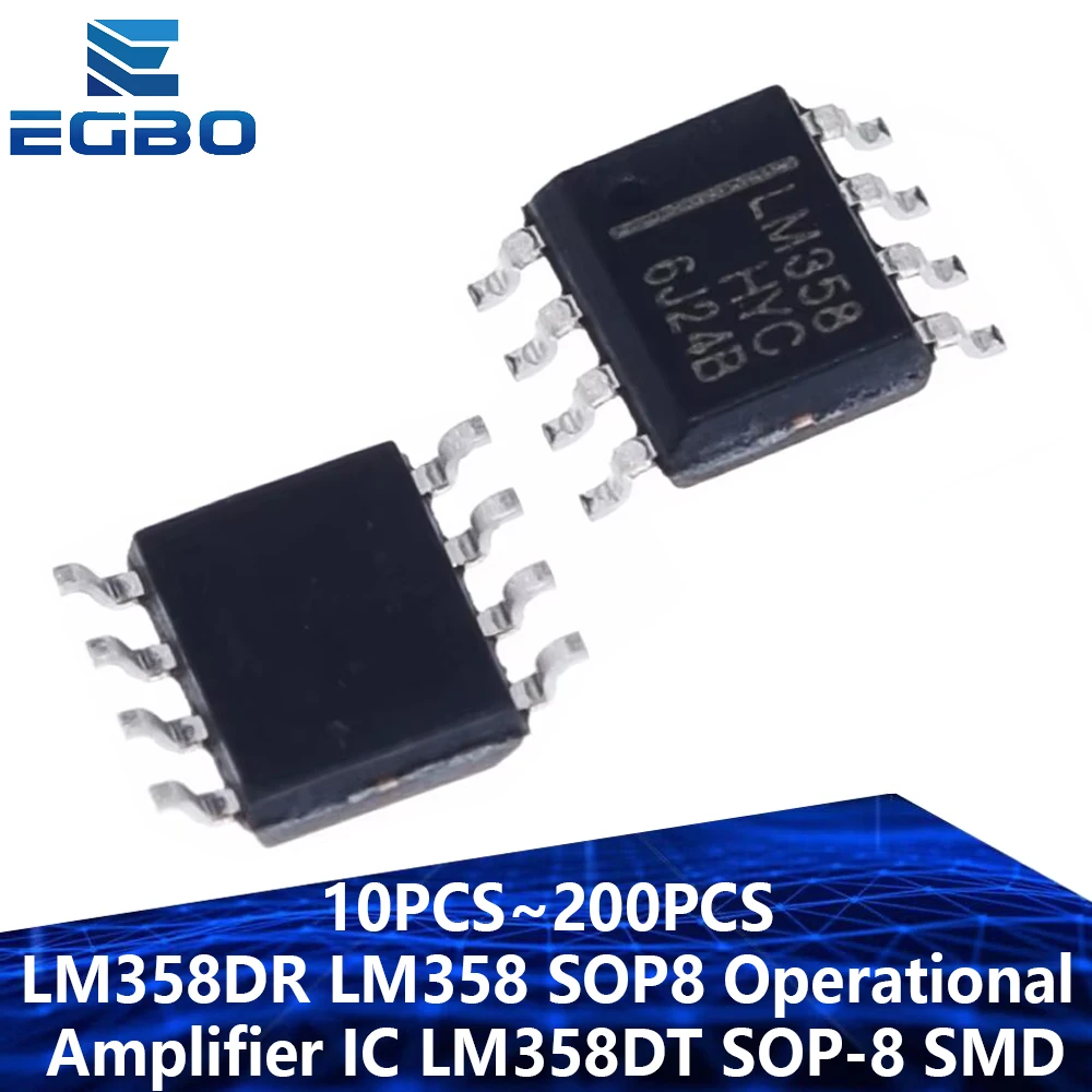 10PCS~200PCS LM358DR LM358 SOP8 Operational Amplifier IC LM358DT SOP-8 SMD New Original Electronic Components by EGBO