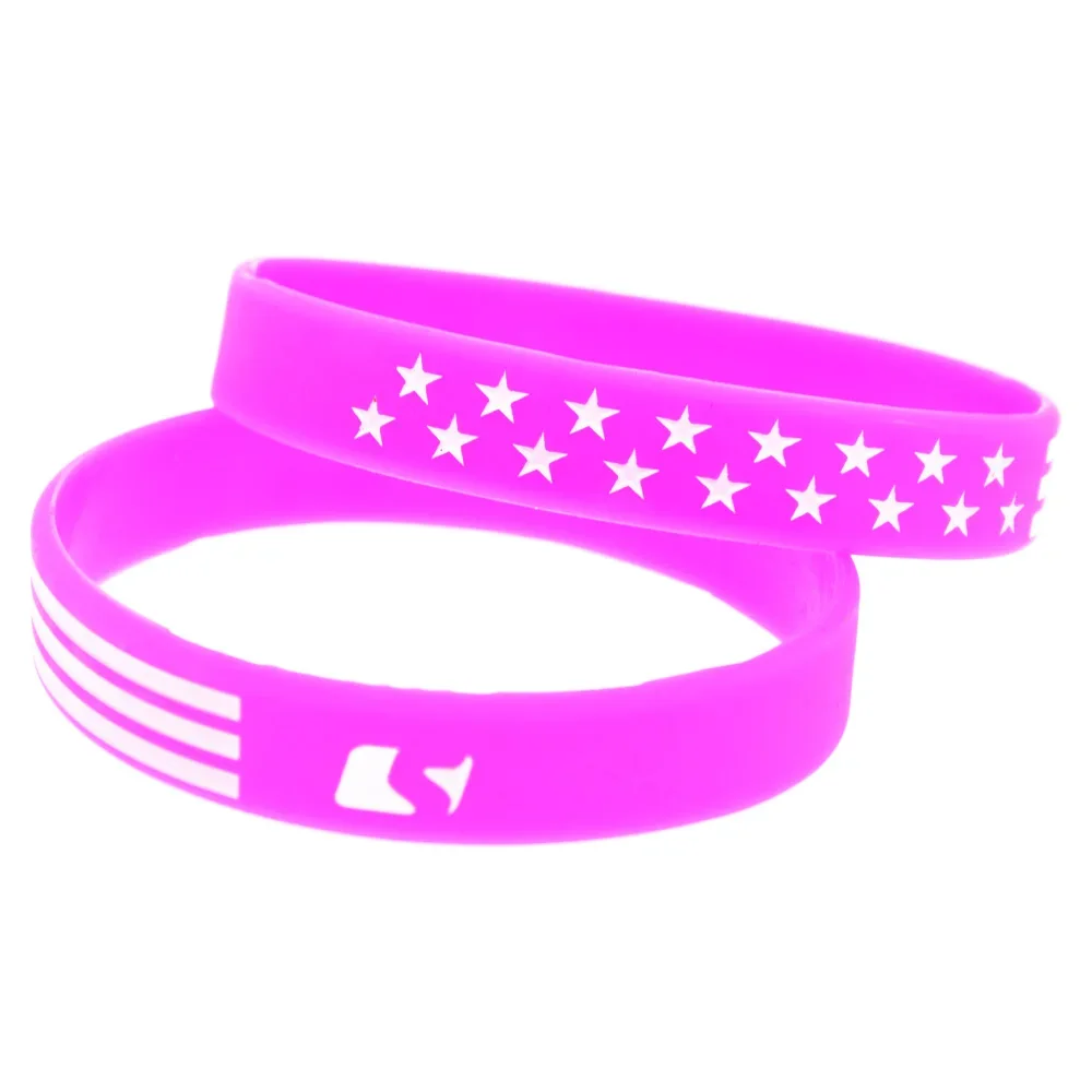 50 Stück dünne blaue Armbänder mit US-Flaggenmuster aus Silikon, zur Unterstützung von Polizei und Strafverfolgungsbehörden, strapazierfähige, dehnbare Armbänder. – Detail 6