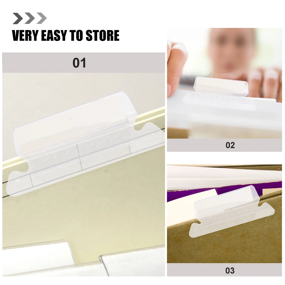 

1 set PVC Hanging File Folder Tabs Binder Organizer Clip PaperInserted Classification Labels Office Hotel Archives
