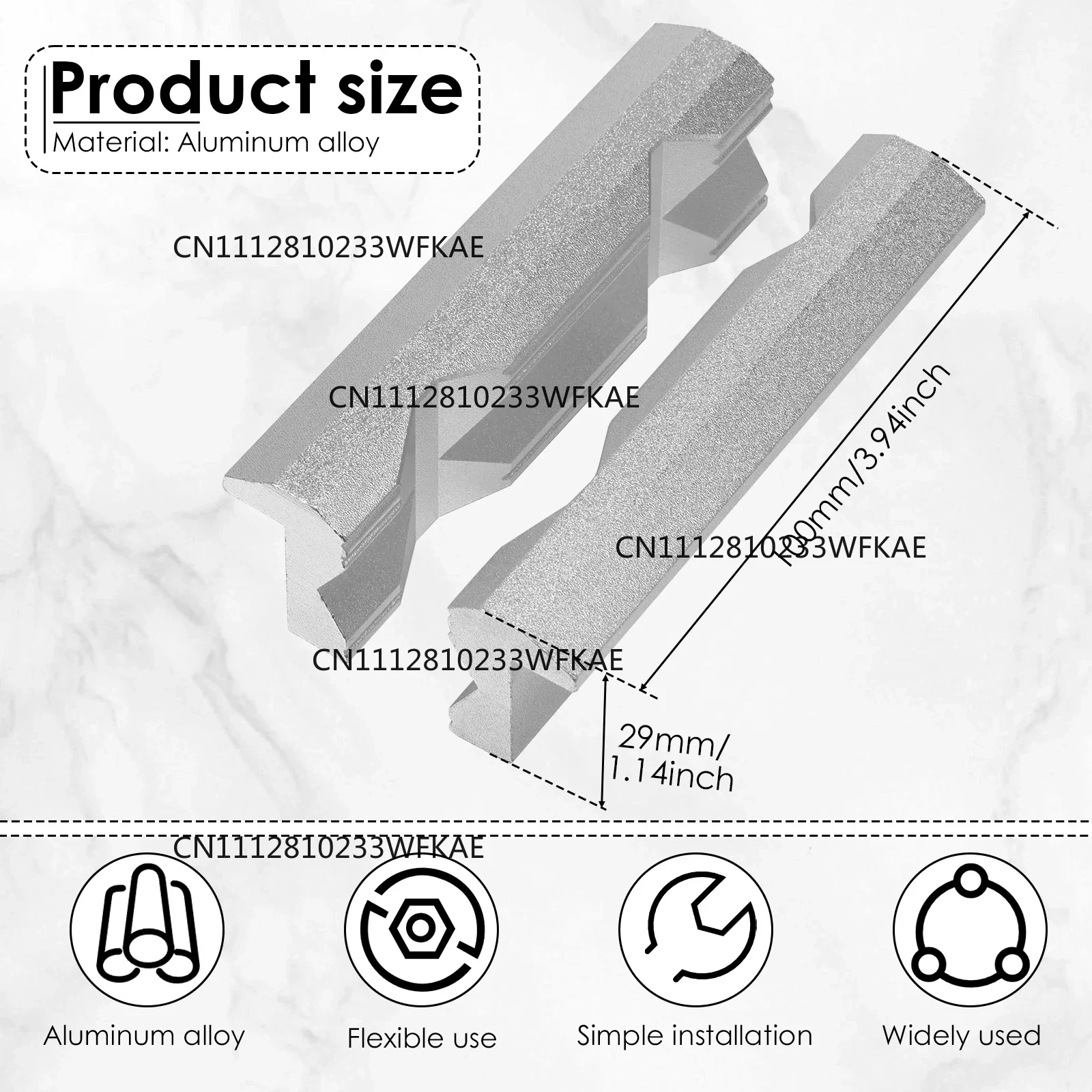 1 Pair Vise Jaws Fixture 4/6 Inch Aluminum Alloy Magnetic Vice Jaws Protectors Cover for Woodworking DIY Making Plumbing