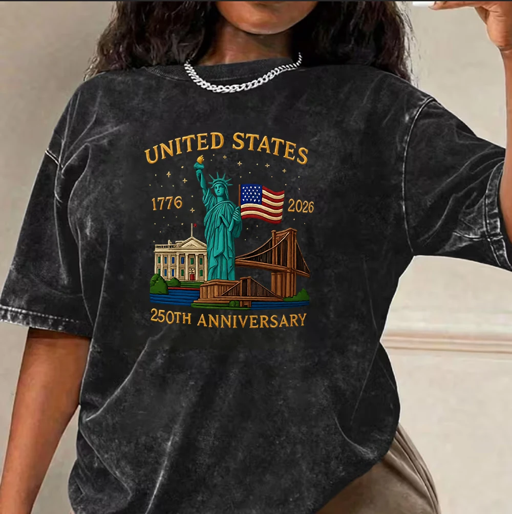Happy 250th USA Anniversary Shirt USA 250 TShirt Statue of Liberty Women Tee Semiquincentennial Gift 1776-2026 Tees T Shirt