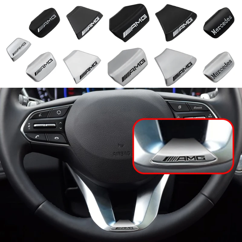 AMG Steering Wheel Badge Sticker Car Interior Logo Emblem Decoration For Mercedes Benz GLC GLA GLB GLE GLS CLA W204 W205 W203 W1 view 4