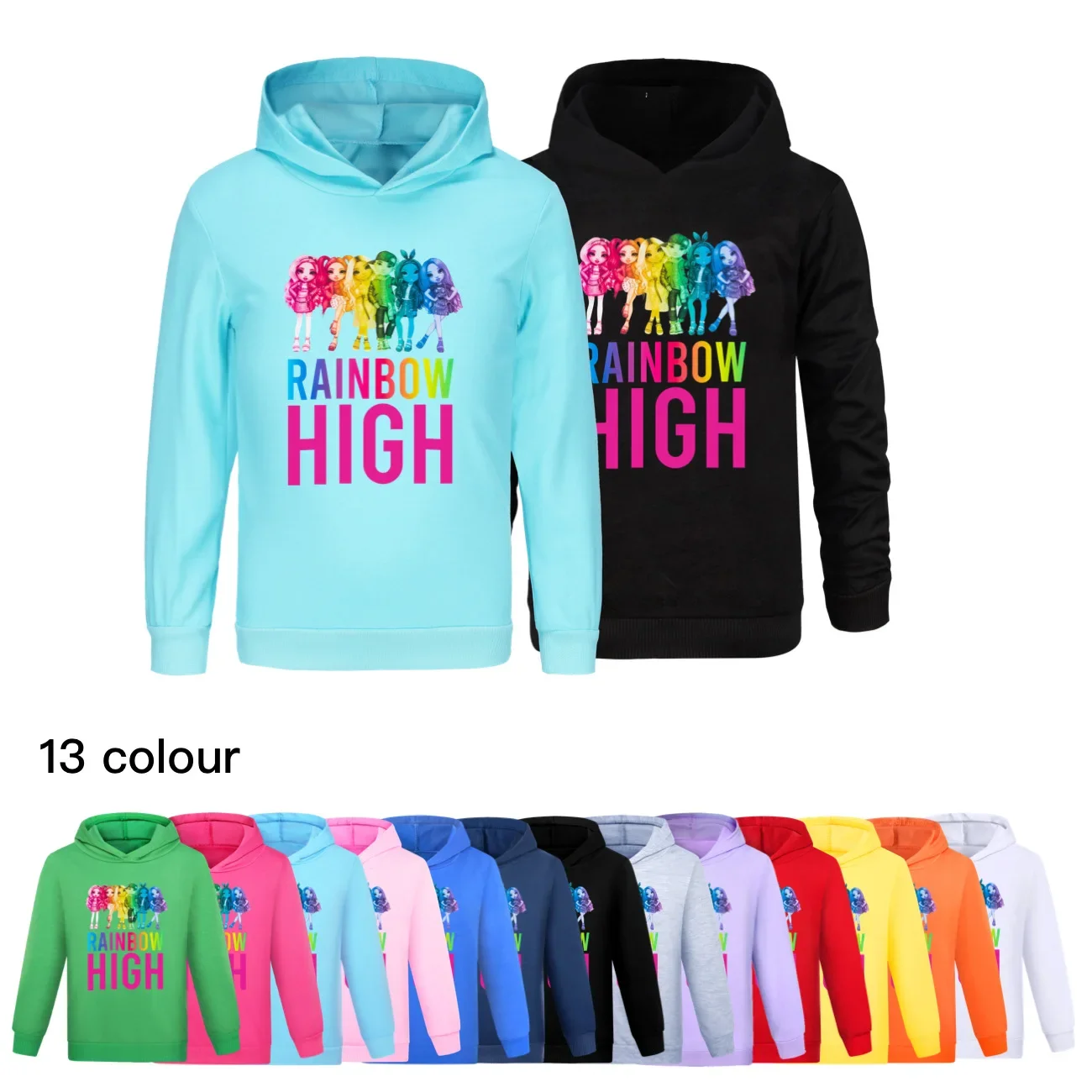 

Kids Sweatshirt Boys Hoodies Rainbow High Autumn Long Sleeve Hoodie T-shirt Top Teens Children's Clothing Boys Clothes3415